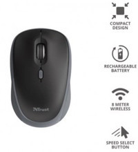 Trust 24077 Ergonomik Kablosuz Siyah Optik Mouse
