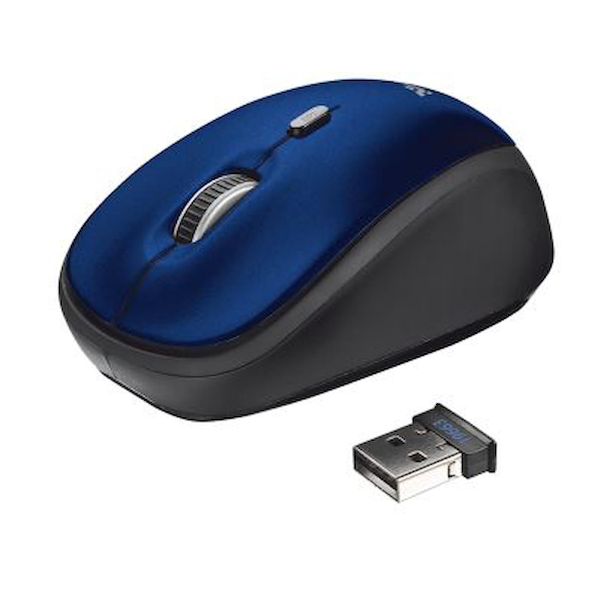 Trust 19663 Ergonomik Kablosuz Mavi Optik Mouse