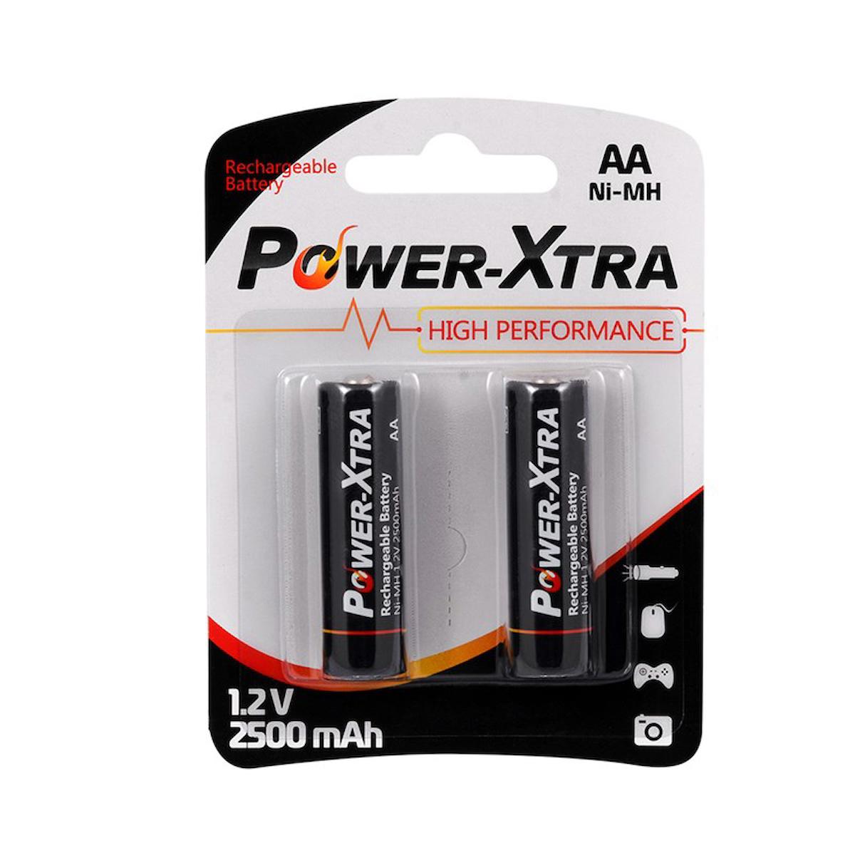 Power-Xtra 1.2 V 2500 mAh Ni-Mh AA / Kalem Şarjlı Pil 2'li