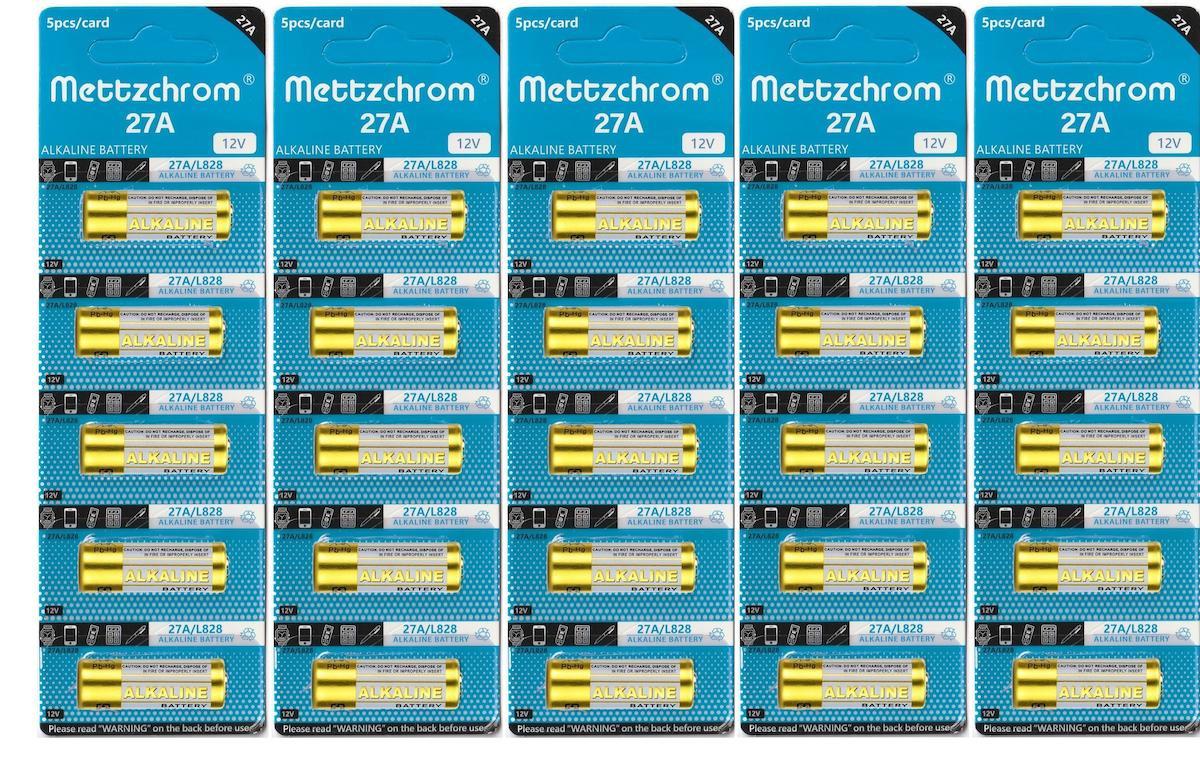 Mettzchrom 12 V Alkalin 27A Pil 5'li