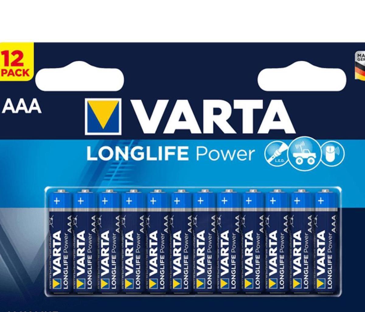 Varta Alkalin AAA / İnce Kalem Pil 12'li