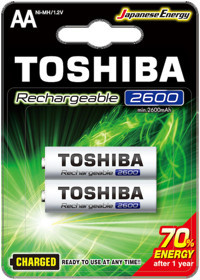 Toshiba 1.2 V 2600 mAh Ni-Mh AA / Kalem Şarjlı Pil 2'li