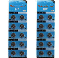 Mettzchrom LR44 1.5 V Alkalin Düğme Pil 20'li