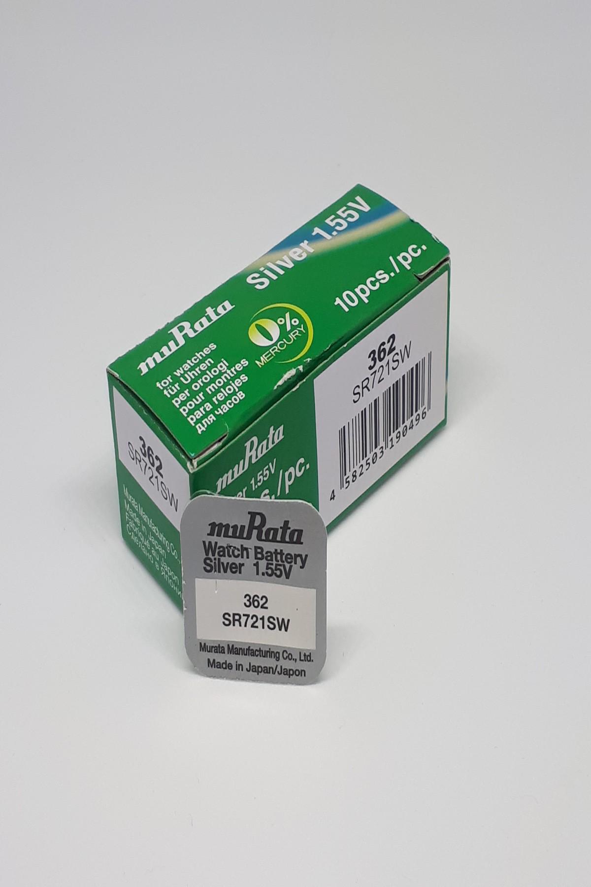 Murata 362SR721SW 1.55 V Düğme Pil 10'lu
