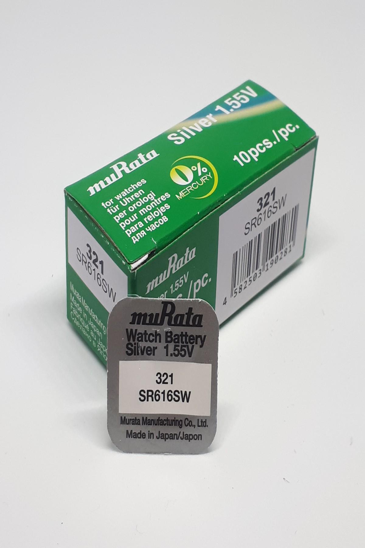 Murata 321SR616SW 1.55 V Düğme Pil 10'lu