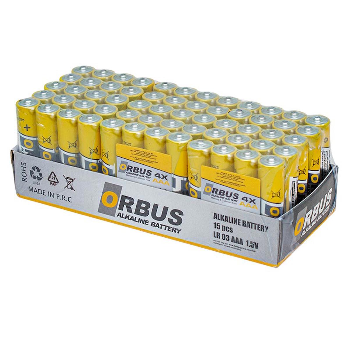 Orbus LR03 1.5 V Alkalin AAA / İnce Kalem Pil 60'lı