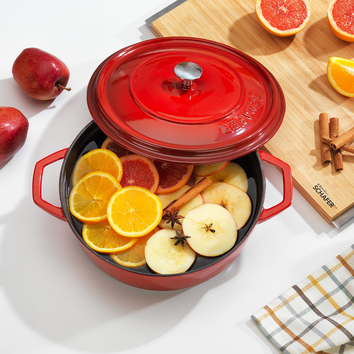 Schafer Guss Chef 2 Parça 26 cm Döküm Basık Tencere
