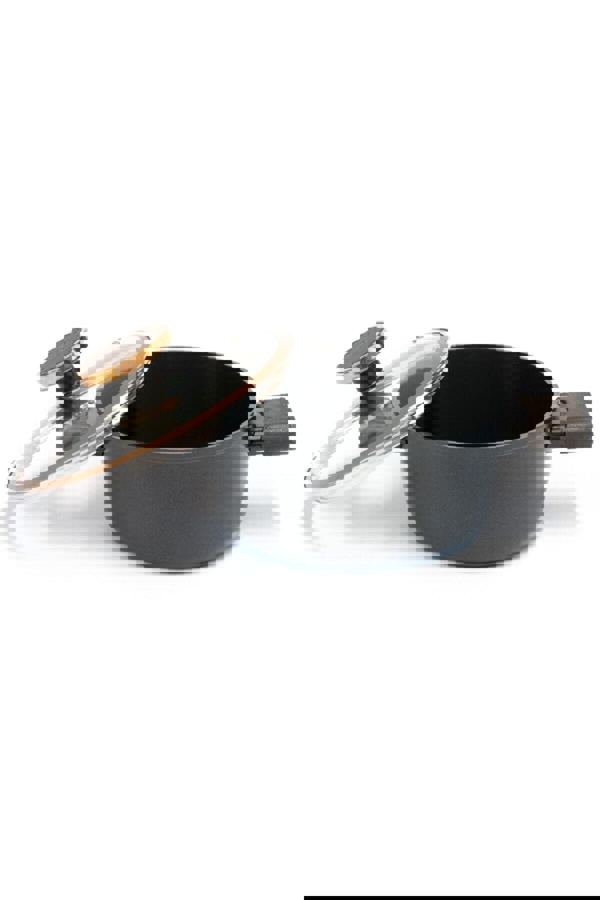 Neoflam Nobless Cam Kapaklı 20x8 cm Alüminyum Derin Tencere