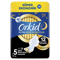 Orkid Ultra Gece Extra Plus İnce 14'lü Hijyenik Ped 8 Adet