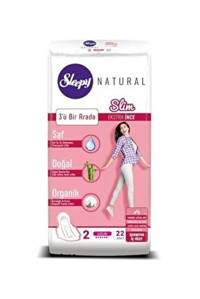 Sleepy Natural Slim Ekstra Organik İnce 22'li Hijyenik Ped 1 Adet