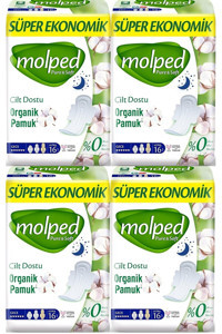 Molped Pure & Soft Organik İnce 16'lı Hijyenik Ped 4 Adet