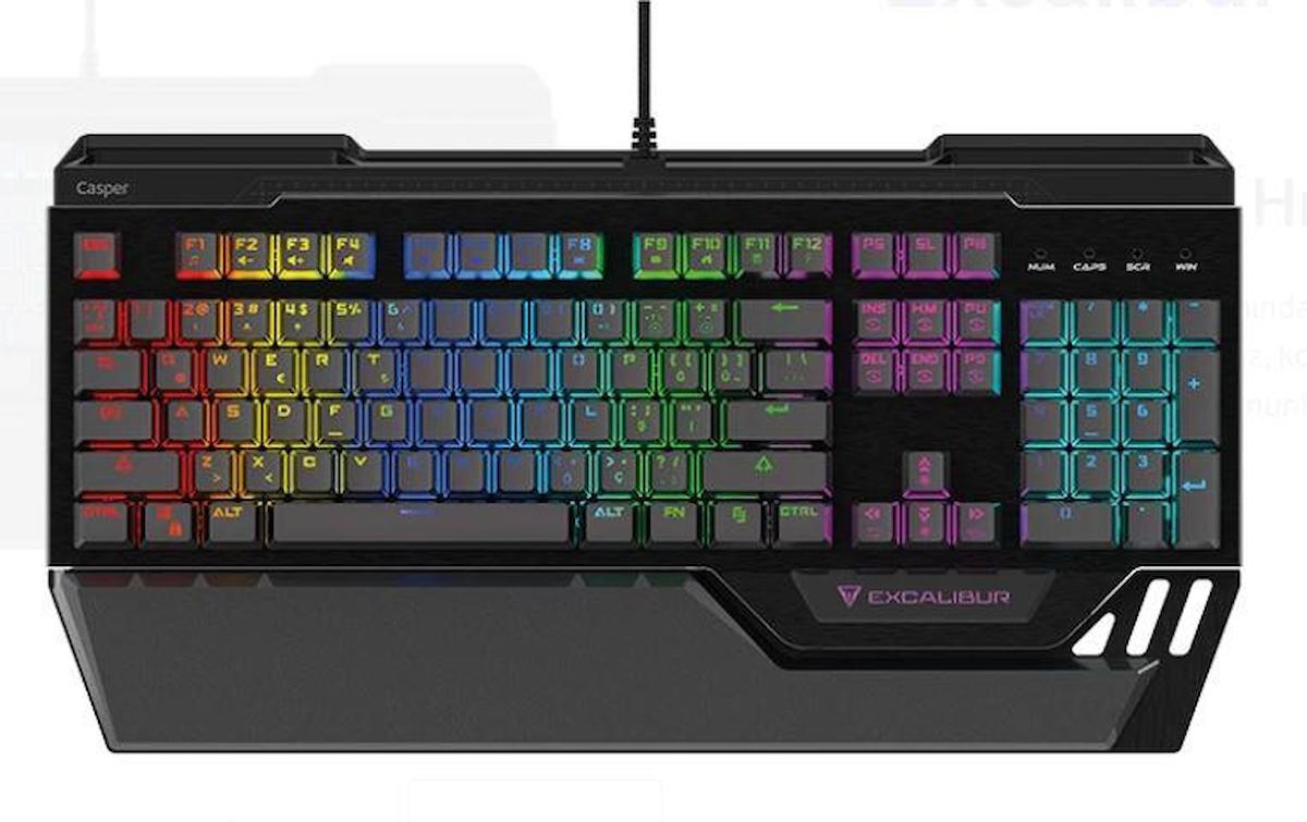 Casper Excalibur GK21 Türkçe RGB 108 Tuşlu Blue Switch Kablolu Siyah Gaming Klavye