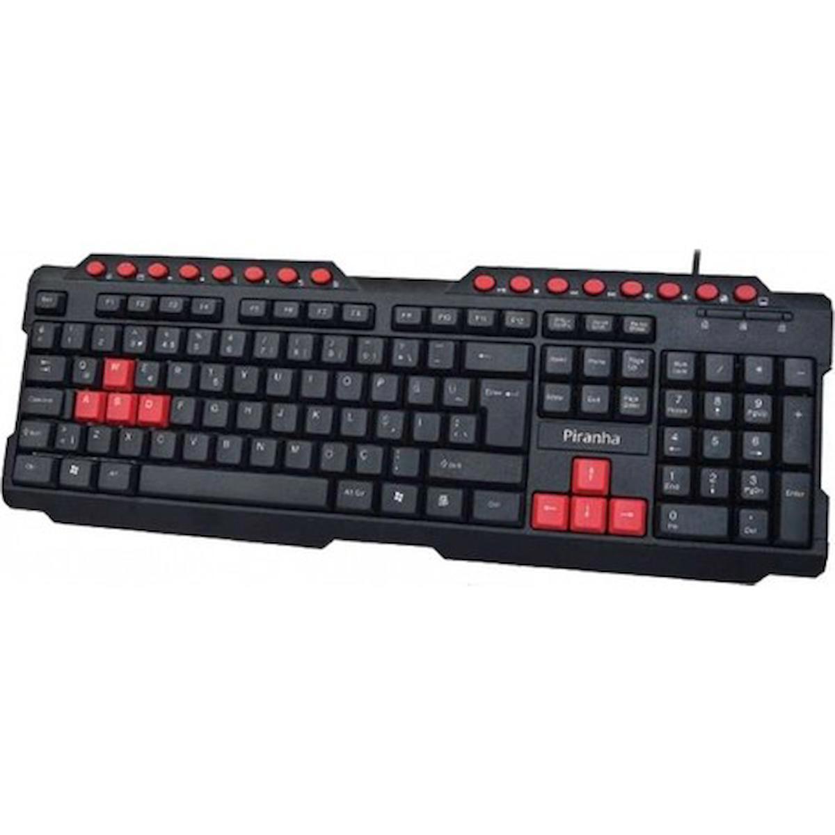 Piranha Türkçe 105 Tuşlu Kablolu Siyah Gaming Klavye