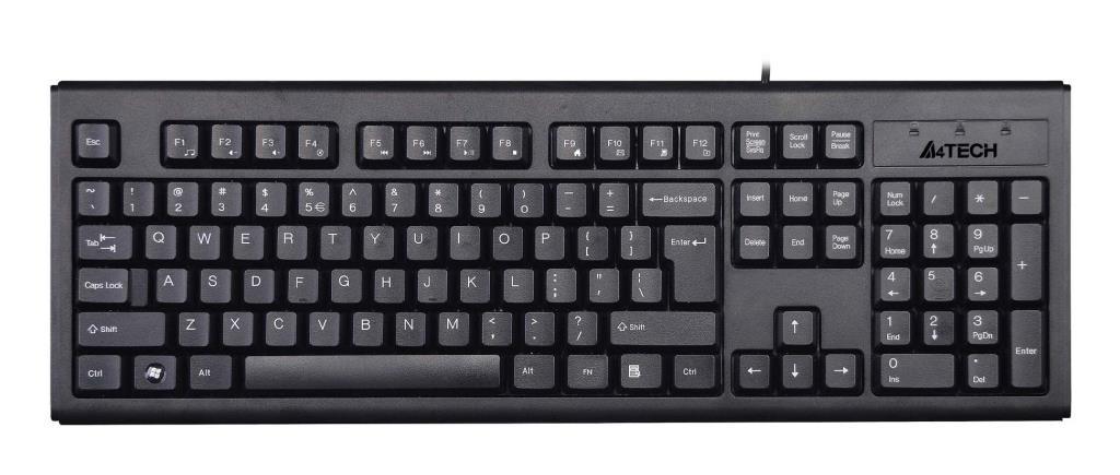 A4tech KM-720 Türkçe Q 104 Tuşlu Blue Switch Kablolu Siyah Normal Klavye