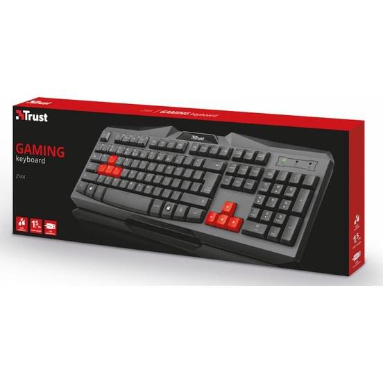 Trust 22113 Türkçe Q 104 Tuşlu Red Switch Kablolu Siyah Gaming Klavye