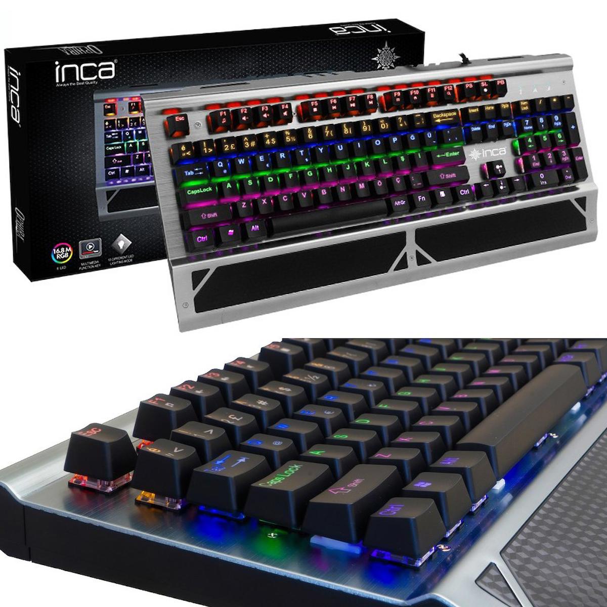 Inca IKG-444 Türkçe Q RGB 104 Tuşlu Kablolu Siyah Mekanik Klavye