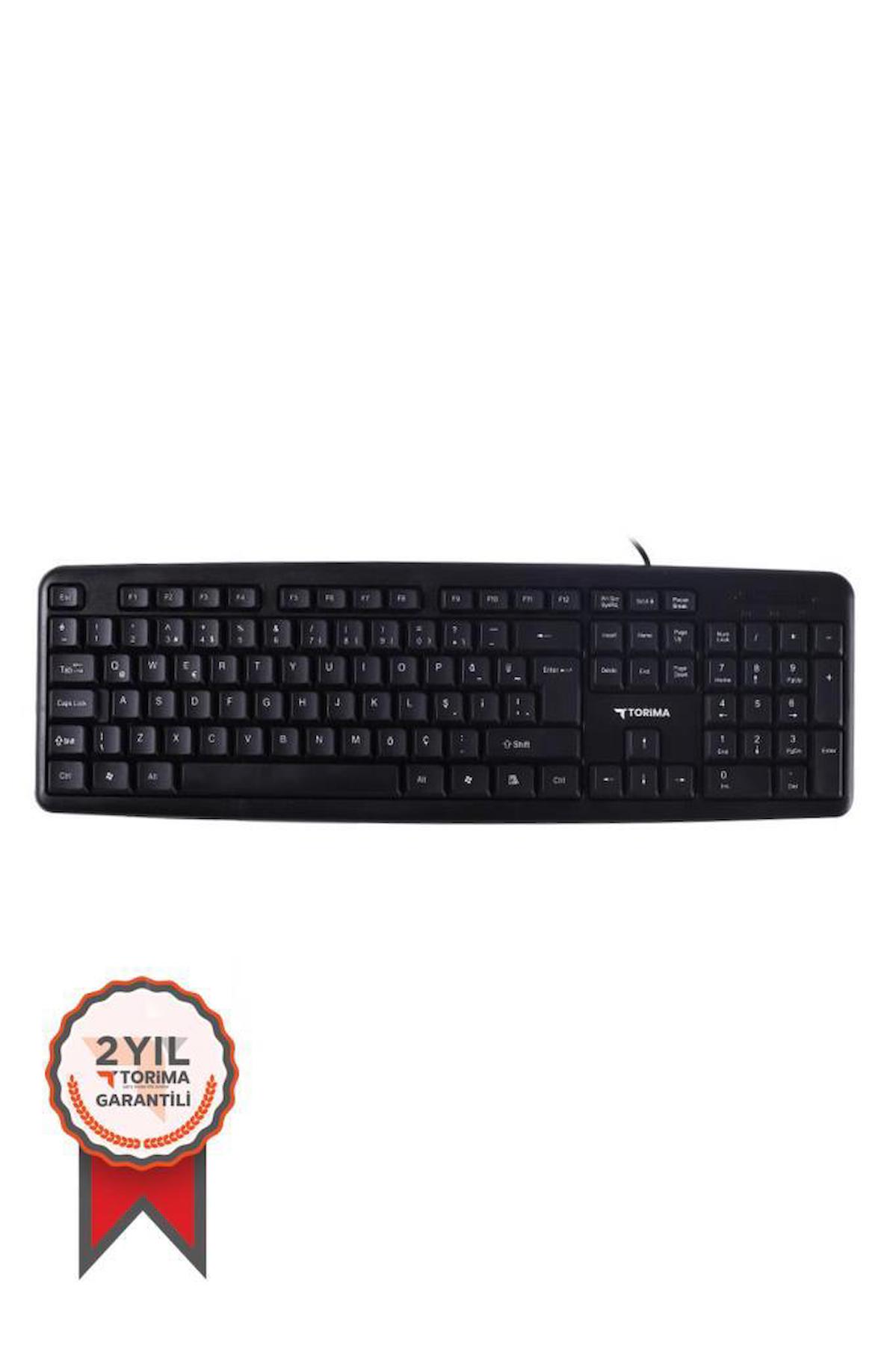 Torima TK-01 Türkçe Q 104 Tuşlu Kablolu Siyah Normal Klavye