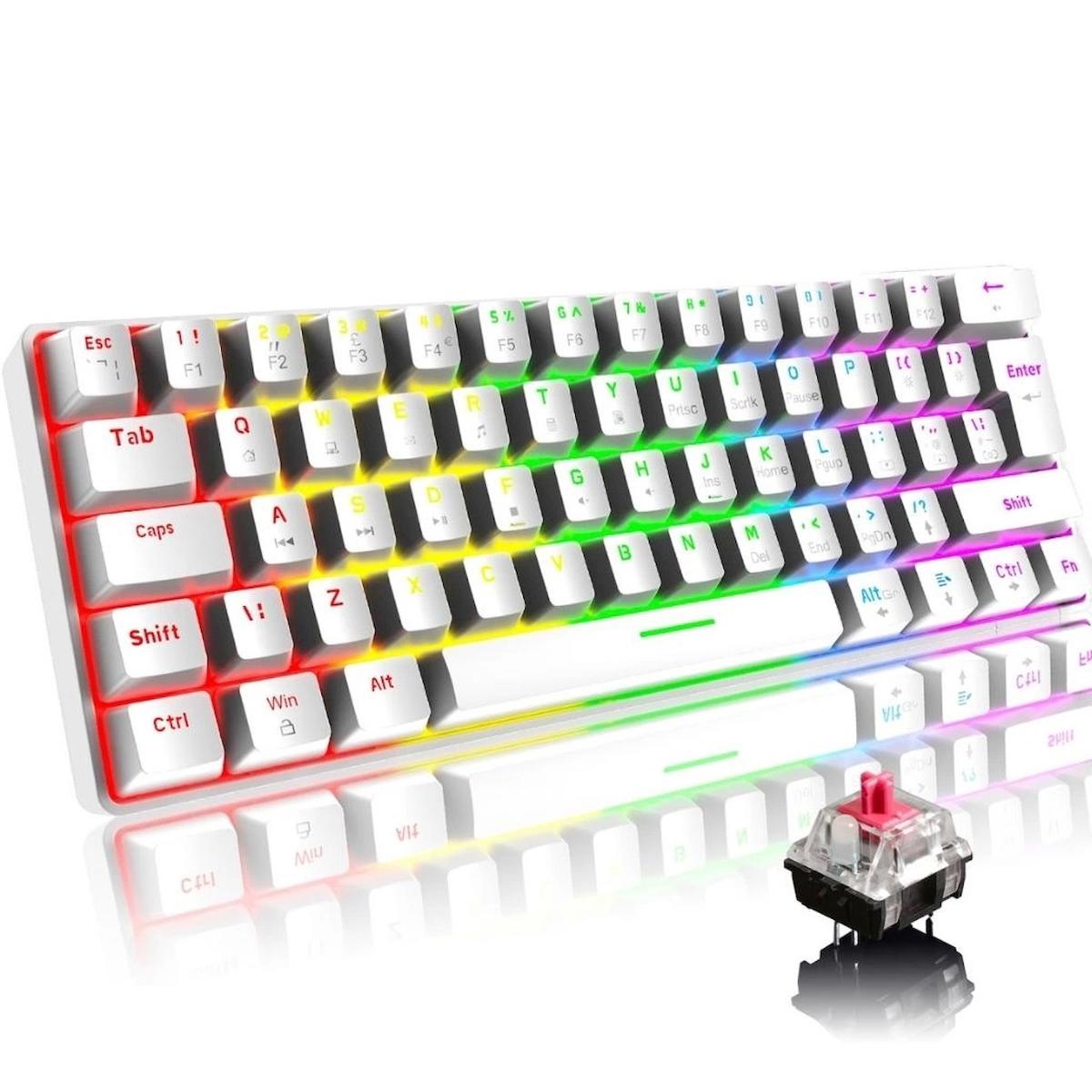 Blic Türkçe Q 104 Tuşlu Red Switch Kablolu Beyaz Gaming Klavye