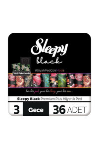 Sleepy Black Premium Plus İnce 36'lı Hijyenik Ped 2 Adet