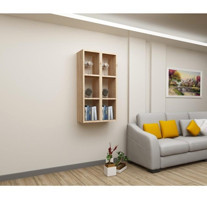 Dekormer Design 6 Bölmeli 6 Raflı 90 cm Meşe Renk Kitaplık