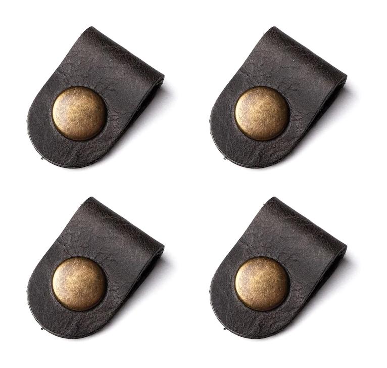 Grass 4'lü Deri Kablo Düzenleyici, Kablo Tutucu Siyah Antik