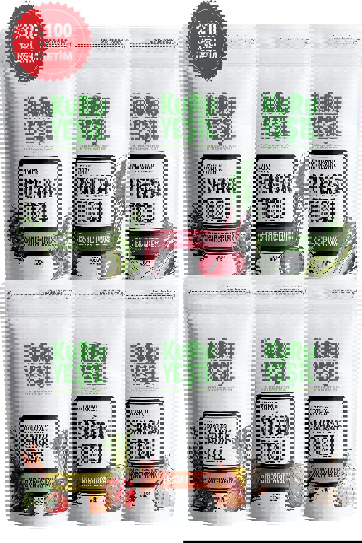 Kuru Yeşil Sebze Tozu Sarımsak Toz 600 gr