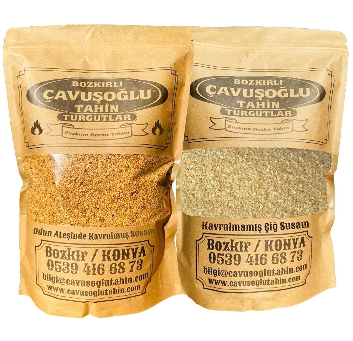 Bozkırlı Çavuşoğlu Glutensiz Sarı Kavrulmuş Susamtane 500 gr + Beyaz Çiğ Susam 500 gr