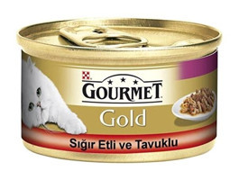Purina Gourmet Gold Sığır Etli-Tavuklu Yetişkin Yaş Kedi Maması 85 gr