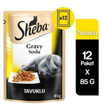 Sheba Gravy Soslu Tavuklu Yetişkin Yaş Kedi Maması 12x85 gr