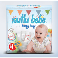 Mutlu Bebe Elastic Back Ears 4 Numara Bantlı Bebek Bezi 24 Adet