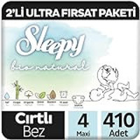 Sleepy Bio Natural 4 Numara Organik Cırtlı Bebek Bezi 2x410 Adet