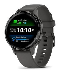 Garmin Venu 3S Slate Su Geçirmez 30.4 mm Silikon Kordon Yuvarlak Unisex Akıllı Saat Gri