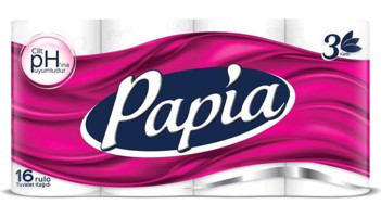 Papia İpek Özlü 3 Katlı 3x16'lı Rulo Tuvalet Kağıdı