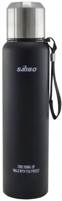 Saibo YK-1150 Çift Katlı Vakumlu Kamp Paslanmaz Çelik 1 lt Outdoor Termos Siyah
