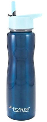 EcoVessel Aqua Insulated Paslanmaz Çelik 750 ml Outdoor Termos Mavi