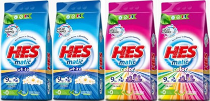 Hes Matik Renkliler ve Beyazlar İçin 288 Yıkama Toz Deterjan 4x9 kg