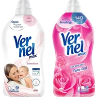 Vernel Max Gül - Sensitive 60 Yıkama Yumuşatıcı 2x1.44 lt