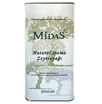 Midas Soğuk Sıkım Teneke Sızma Zeytinyağı 5 lt