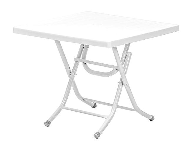 Omnipazar 80x80 cm Katlanabilir Dikdörtgen Plastik Bahçe Masası
