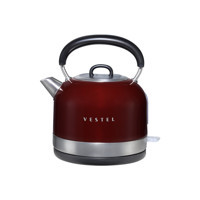 Vestel Retro Paslanmaz Çelik 1.7 lt 2200 W Retro Bordo Kettle