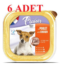 Plaisir Tavuklu Yetişkin Yaş Köpek Maması 150 gr 6'lı