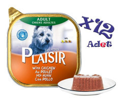 Plaisir Tavuklu Yetişkin Yaş Köpek Maması 50 gr 12'li