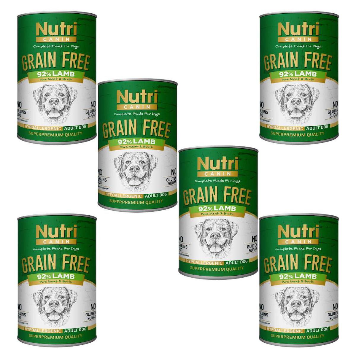 Nutri Canin Kuzu Etli Yetişkin Yaş Köpek Maması 400 gr 6'lı