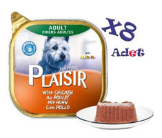 Plaisir Tavuklu Yetişkin Yaş Köpek Maması 150 gr 8'li