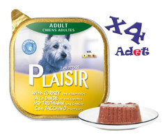 Plaisir Hindili Yetişkin Yaş Köpek Maması 150 gr 4'lü