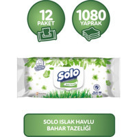 Solo Tüm Yüzeyler 90 Yaprak 24'lü Paket Islak Havlu