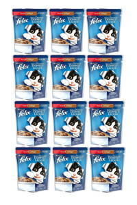 Felix Sığır Eti-Tavuk Yetişkin Yaş Kedi Maması 12x100 gr