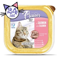 Plaisir Terrine Pate Somonlu Yetişkin Yaş Kedi Maması 24x100 gr