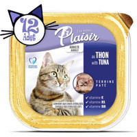 Plaisir Terrine Pate Ton Balıklı Yetişkin Yaş Kedi Maması 12x100 gr