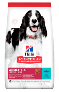 Hill's Scıence Plan Ton Balıklı Pirinçli Orta Irk Yetişkin Kuru Köpek Maması 2.5 kg